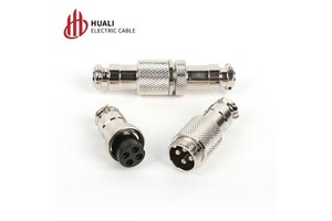 Aviation Application Docking Type Adaptor 4 Pin 8 Pin GX16 Copper Silver Plating