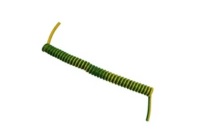 OEM High flexible TPU Yellow/Green Spring Wire 4.0mm² Spiral Cable