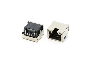 RJ45 Socket Connector with Led Light Through Hole Network RJ45 8P8C Female Connector