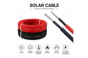 Halogen-Free UV Resistant 1.5-50mm2 Tinned Copper PV1-F H1Z2Z2-K Solar Cable for Photovoltaic & Renewable Energy Systems