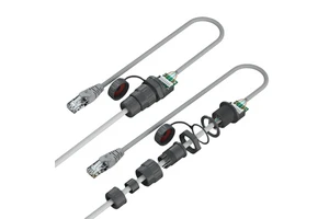 Female Panel Mounted Waterproof IP67 RJ45 Connector Assembly 8P8C Network Connector For Cat 5e Cat 6 24 AWG Cable
