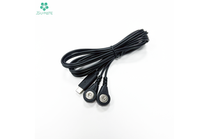Custom USB Type C Plug To Snap Button EMS Cable Tens Lead Wire 3.5mm/ 4.0mm Snap Tens Electrode Lead Wire Cable