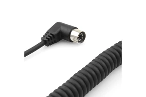 Customized Right Angle DIN 7-Pin Male Connector Spring Spiral Cable to Bare Wire for Industrial Equipment Assembly