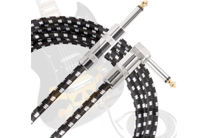 Fashion Premium Nylon Braided 6.35mm Head Male to Male Guitar Cable Mono Audio Plug Instrument Cable From Bofan