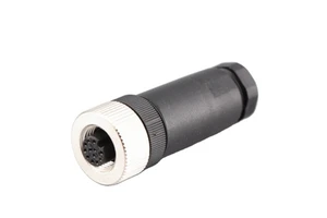 Waterproof cable connector female straight m12 12pin circular connector ip67 ip68