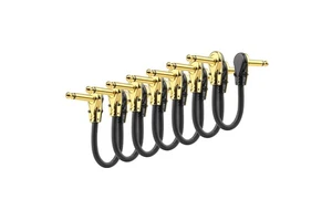 Braided Guitar Audio Instrument 6.35mm Cable Noiseless Guitar Jack Cable 15cm 6.5mm Cable
