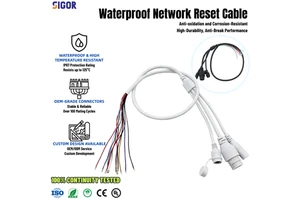 IPC Alarm Cable RJ45 POE Wire Harness 10/11/12 Core Pure Copper Waterproof CCTV Pigtail DC Jack and Reset Switch for IP Camera