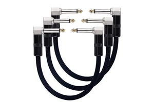 Metal Guitar Patch Cables ,TS Instrument Cables ,Right Angle 6 Inch 15 Cm 1/4 6.35mm Guitarra Guitar Effect Cable Gold Patch