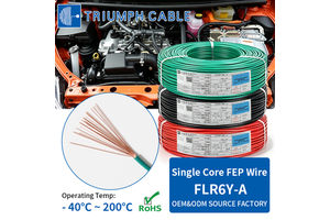 FLR6Y-A Thin Wall FEP Insulated Automotive Wire 0.35mm² - 1.5mm² High Temperature 200°C Oil Resistant Cable for Engine Harness