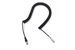 Spiral Coiled Wire Cable 4 Core 24AWG Power Cable with Aviation Plug for Tools & Automation