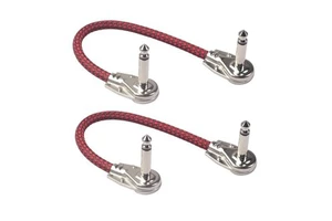 6.35mm Right Angle Guitar Patch Cable | Low-Profile Pancake Connector | High-Purity Copper for Pedalboard