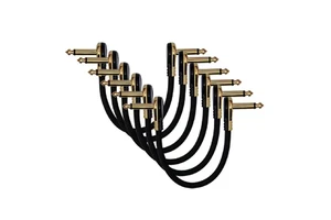 6PCS Guitar a Patch Cables Right Angle 15/30CM 1/4 Guitar Cable for Guitar Effect Pedals