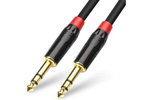 Guitar Instrument Cable 6.35mm (1/4) TRS to 6.35mm (1/4) TRS Stereo Audio Cable for Electric Guitar Mandolin Bass Amplifier,