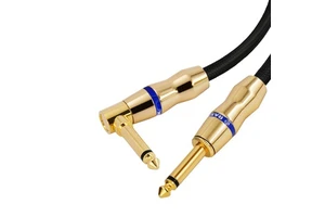 RASANTEK OEM ODM Right Angle 6.35mm Plug Guitar Audio Instrument Hi-end 6.35mm Guitar Cable for Electric Classical Guitar Cable