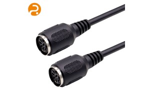 Custom Mini DIN 8Pin Female-Female Signal Cable | OFC Conductor PVC Insulated Shielded/Unshielded 12V Industrial Wire Harness