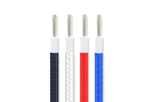 PTFE ROHS for Certified 100m Roll Electrical Wire 50-100 Degree Celsius Resistant Silicone Rubber Insulated Braided Stranded
