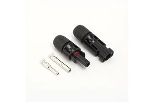 Pair of Flat Head Waterproof Flame-retardant Cable Plug Photovoltaic Connector for Solar Panel Component