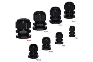 Factory Metric Thread Waterproof Cable Connector Plastic IP68 Nylon Adjustable 3.5 - 13mm Black Cable Glands Joints P