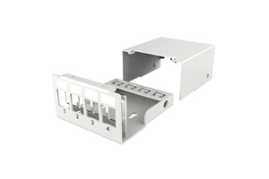Enmane 1U 4 Port White Surface Mount Keystone Jack Patch Panel Box RJ45 Surface Mount Empty Keystone Jacks
