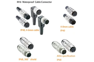 M16 Waterproof Cable Connector (din Connector) SV30 Male 3/4/5/6/7/8/12/14 Pole IP40 IP68 AISG Connector