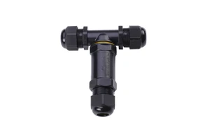 IP68 Waterproof T Shape Cable Connector 3 Way for 4mm-14mm Cable Nylon Material Electrical Junction Box