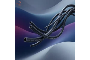 Black Oil-resistant Braided Cotton Fuel Hose, Low-pressure Rubber, for Water and Oil Transport.