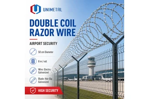 Data Center Shield Premium Double Coated Security Razor Wire 8m Roll For Server Facility High Grade
