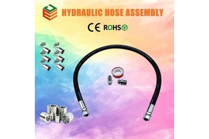 High Impulse Hydraulic Hose Assembly Multi-Layer Spiral Wire Material: High Tensile Steel + NBR Tube