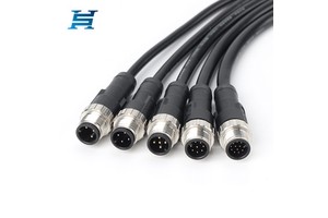 Processing Custom M12 Aviation Plug Waterproof Cable Straight 1 Meter Shielding Layer Cable Connectors 2 3 4 5 6 8 12 17 Pins