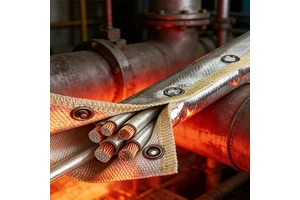 1000℃ High-temperature Resistant Fireproof Heat Insulation Sleeve Wire protection Sleeve with Steel Buckle