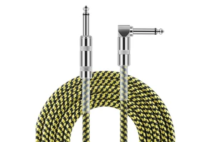 Custom 6M 20FT Noiseless Braided Tweed Cloth Guitar Wire Instrument Cable for Electric Guitar and Bass