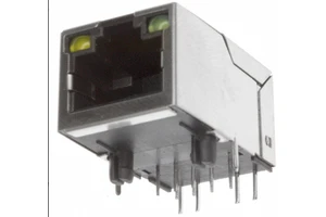 7499010121A Shielded Modular/Ethernet Connector WE-RJ45 Gold Contact Integrated XFMR 1x1 THT Tab up Wurth Elektronik