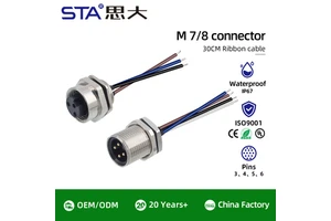 7/8 Waterproof Connector Front Rear Mount Locking Male Female Socket 30cm Cable 3 4 5 6 Pin Sensor NMEA2000 Marine Aviation Plug