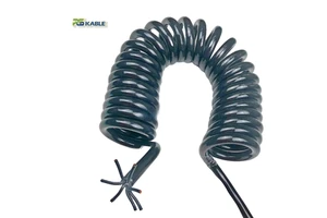 High Quality Industrial Spiral Coiled 7 Core 230V PE Insulated Copper Solid Conductor Power Cable