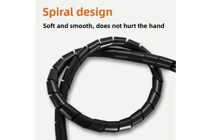 Factory Direct Black and White PE Spiral Cable Wrap Tube Flexible Wire protection Cable Spiral Tube