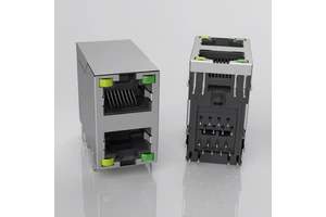 RJ45 Connector 8P8C Female Shielded Gigabit 1000 Base-T HC-RJ45-059C-2*1-1 Single Port RJ45 Ethernet Connector with Led