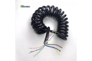 Custom OEM Spiral Cable 12 Cores PVC TPU Spring Coiled Electrical Cable Wire