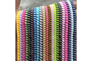Wholesale Promotional Small Colorful TPU Spiral USB Cable Protector Colorful Tpu Spiral Cable Saver