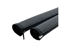 Open Zipper Braided Sleeve Temperature Resistant Industrial Protection Wire Harness Flame Retardant Sleeve PET Braided Net Tube