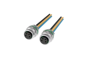 M8 Industrial 4pin Panel Mounting Connector a Code IP67 Waterproof Female Connector with Wires Harness