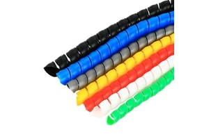 Flexible Spiral Tube Wrap Cable Management Sleeve Strong Sealing CE ROHS Certified 6mm Computer Wire Manage Cord Black White