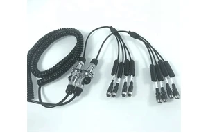 RECODA 5M 4PIN Aviation Connector Waterproof Spring Extension Cable for Truck Trailer Digital Video Recorder Reverse Camera