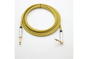 Professional 6.35mm Noise Cancelling 1/4 Inch Guitar Pedal Cable with PVC Jacket and Foil Shielding for Electric Bass & Guitar