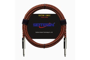 20 ft Low Profile 6.35mm Audio Guitar Cable Low Noise Bass Instrument Cable