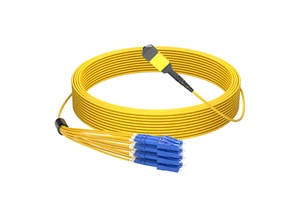 1m (3ft) MTP Harness, MTP-8 APC (Female) to 4 X LC UPC Duplex, 8 Fibers, Single Mode (OS2), Plenum (OFNP), 0.35dB Max, Type B