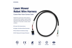 Custom Lawn Mower Robot Rear Vision Camera Wire Harness IP67 Waterproof Shielded Gigabit Ethernet Cable for SLAM Navigation