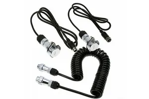 Heavy Duty Trailer Wire Harness Cable Coil Cord Kit IP67 4 Pin Din Socket Connector for Caravan Reverse Camera 3M+0.5m*2