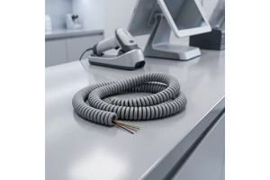 Soft TPU Spiral Control Cable 2 4 Core Coiled Signal Wire for Handheld Medical Scanner Beauty Device POS Terminal Wire