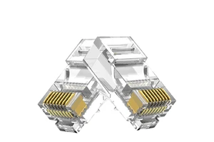 Crystal Head CAT6 RJ45 Unshielded UTP Connector with Copper Contact and PC Housing