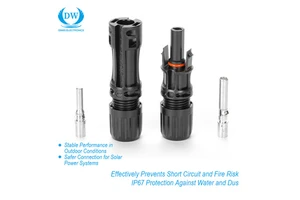 1000V Suitable 2.5/4/6mm2 14~10AWG PV Solar Panel Cable IP67 Waterproof Solar Connector